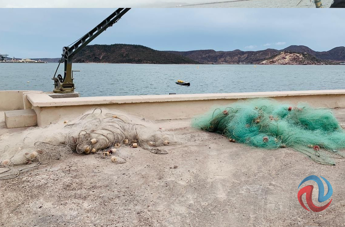 Decomisaron artes de pesca para camarón en Guaymas Sonora