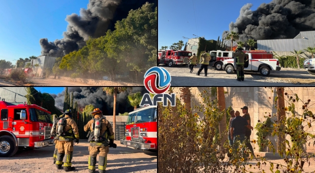 Incendio en recicladora en el Mariano Matamoros