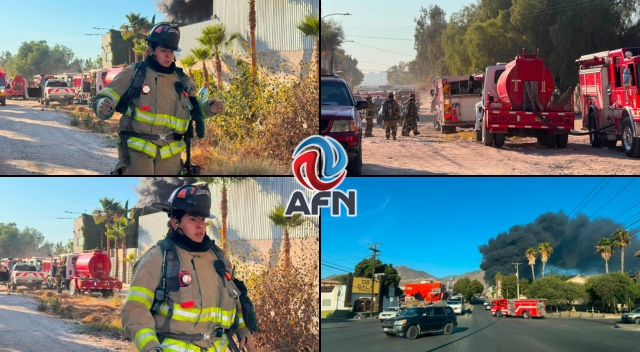 Incendio en recicladora en el Mariano Matamoros