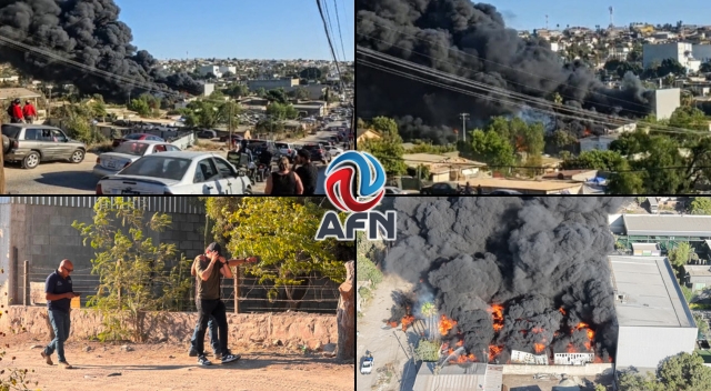Incendio en recicladora en el Mariano Matamoros