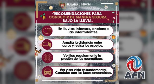 Piden extremar precauciones al conducir en caso de lluvias