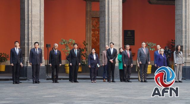 Recibe Sheinbaum en Palacio Nacional al mandatario de Singapur