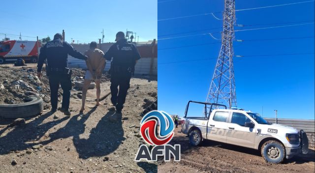 Trepó 50 metros en una torre de alta tensión