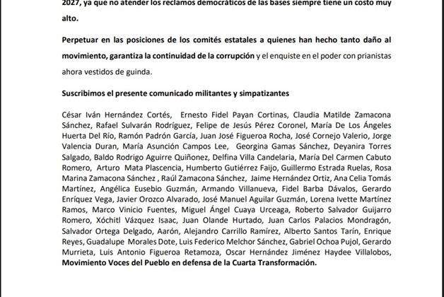 Morenistas reclaman por decisión de no renovar comités ejecutivos