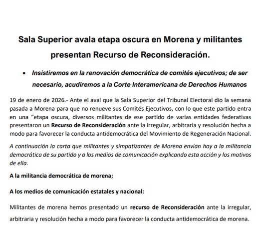 Morenistas reclaman por decisión de no renovar comités ejecutivos