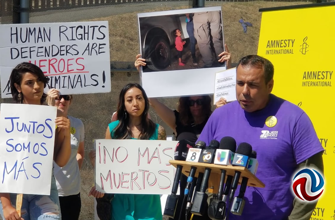 Protestan activistas pro-migrantes en San Ysidro