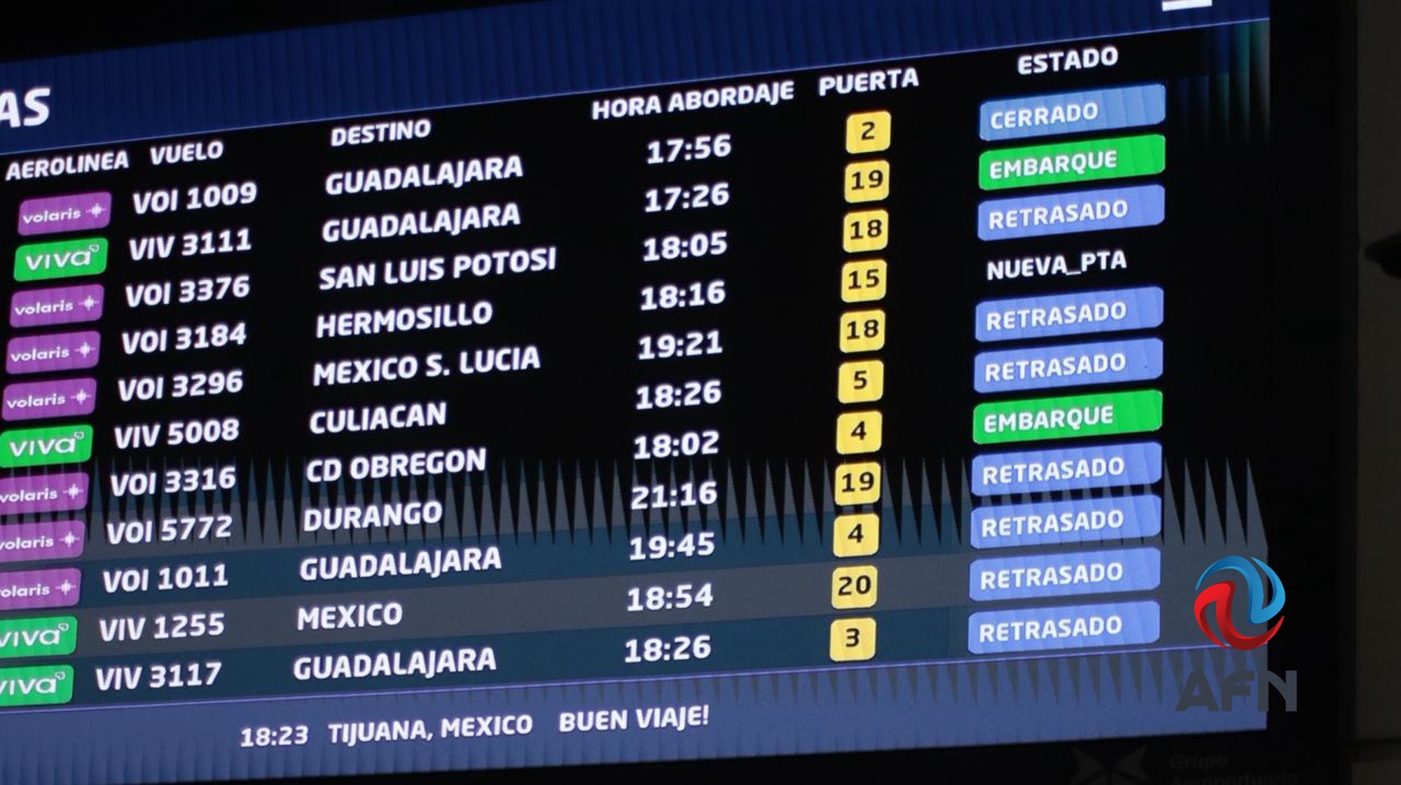 Aeropuerto de Tijuana opera de forma reducida a causa de la niebla