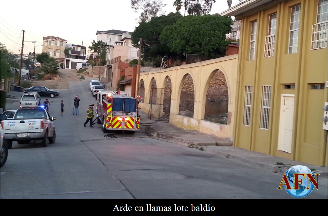 Arde en llamas lote baldío