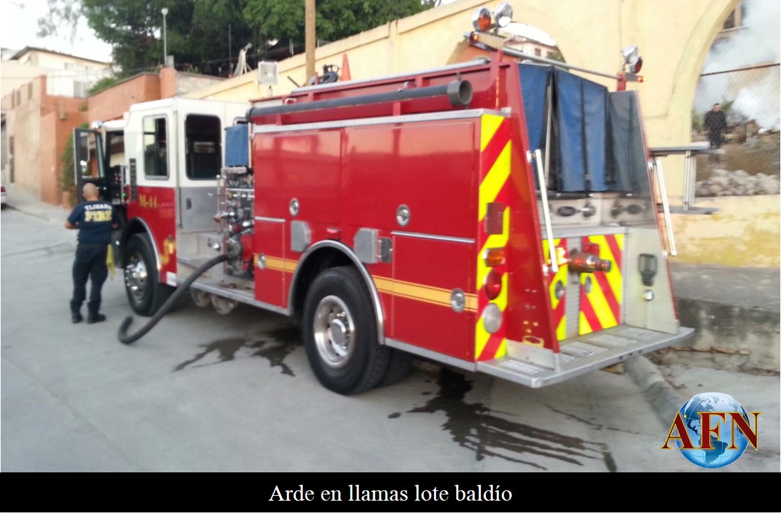 Arde en llamas lote baldío