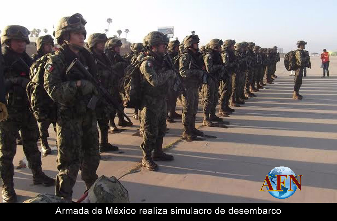 Armada de México realiza simulacro de desembarco