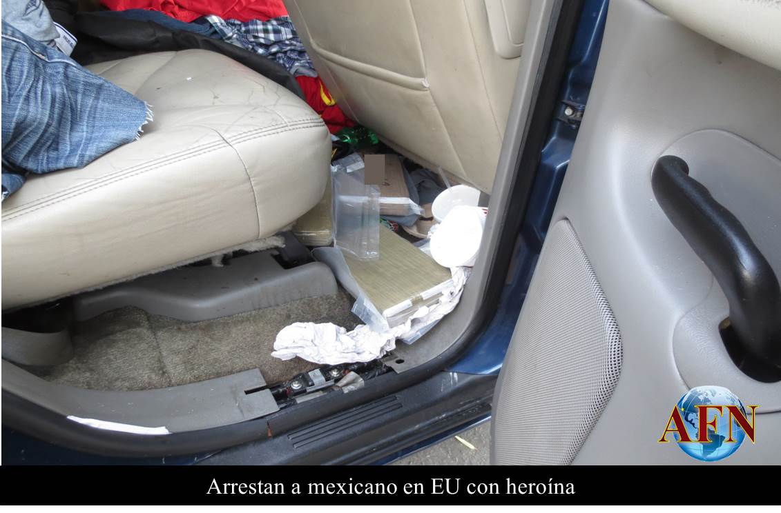 Arrestan a mexicano en EU con heroína