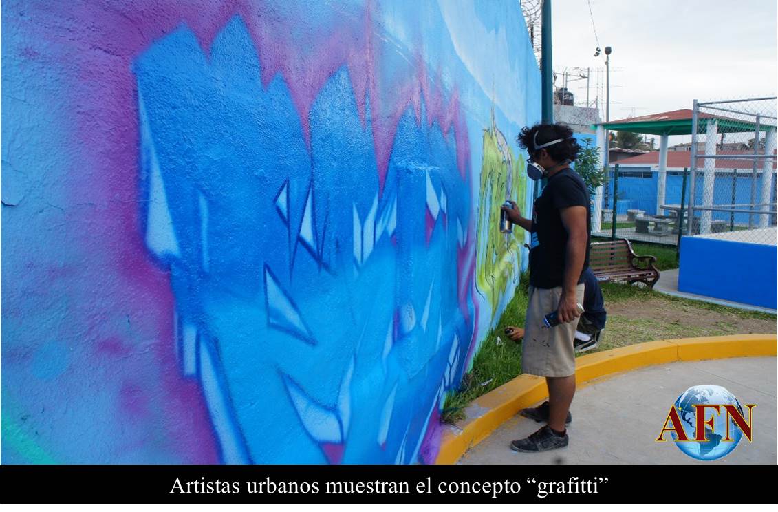 Artistas urbanos muestran el concepto grafitti