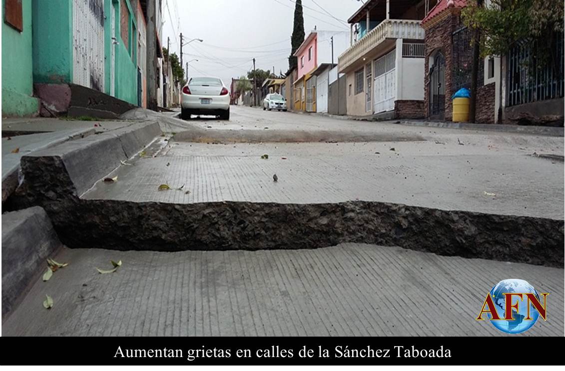 Aumentan grietas en calles de la Sánchez Taboada