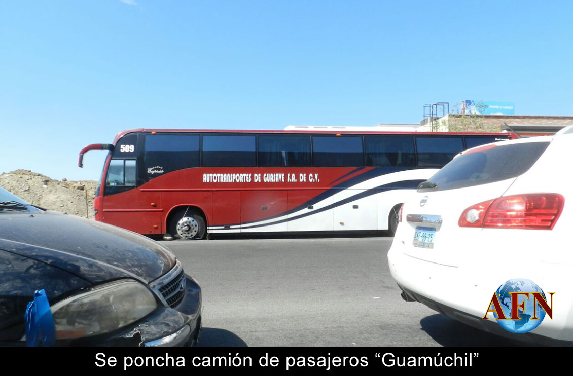 Se poncha camión de pasajeros Guamúchil