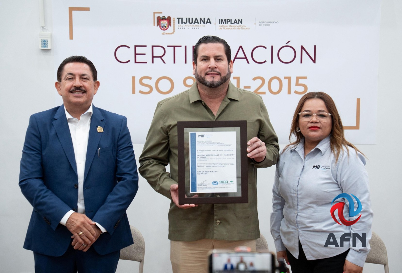 Otorgan certificación internacional ISO 9001:2015 al IMPLAN