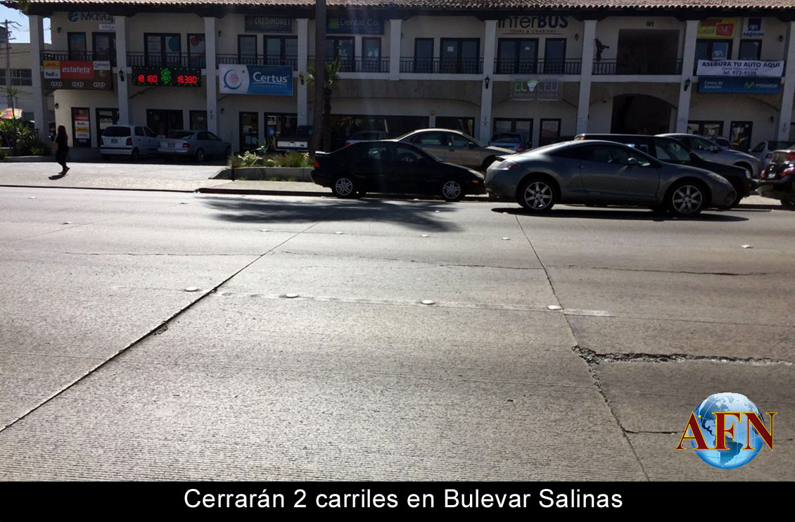 Cerrarán 2 carriles en Bulevar Salinas 