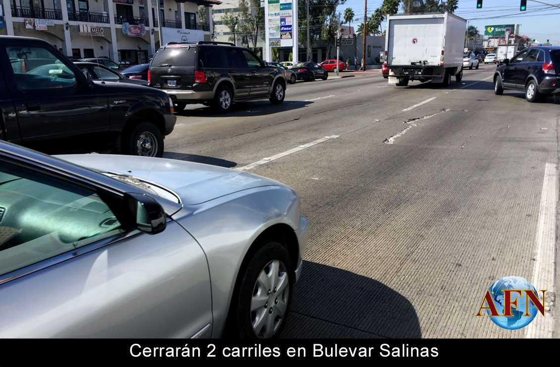 Cerrarán 2 carriles en Bulevar Salinas 