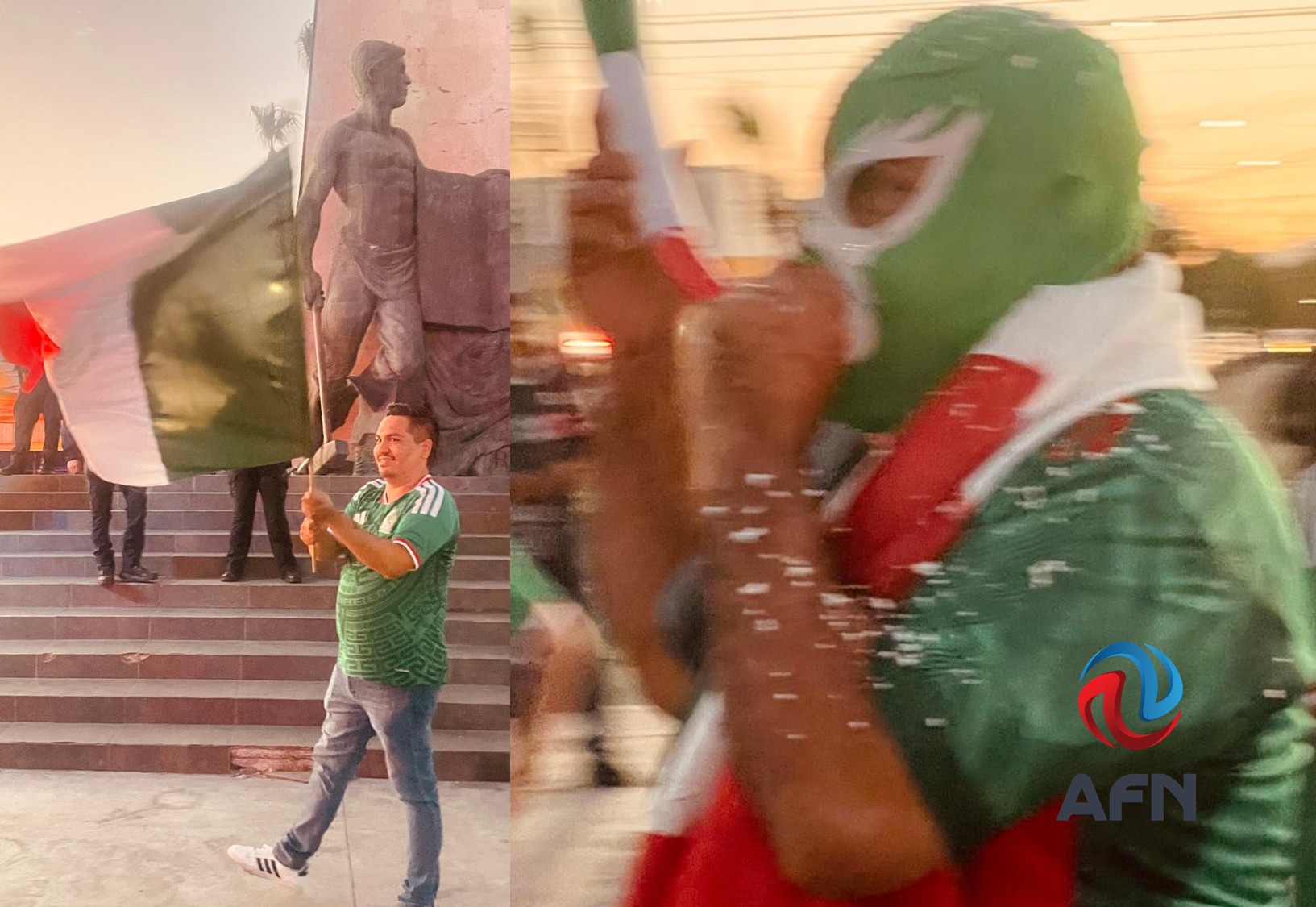 Cientos de mexicalenses festejaron el triunfo de México