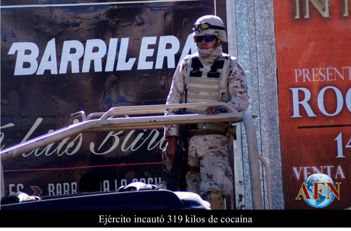 Ejército incautó 319 kilos de cocaína