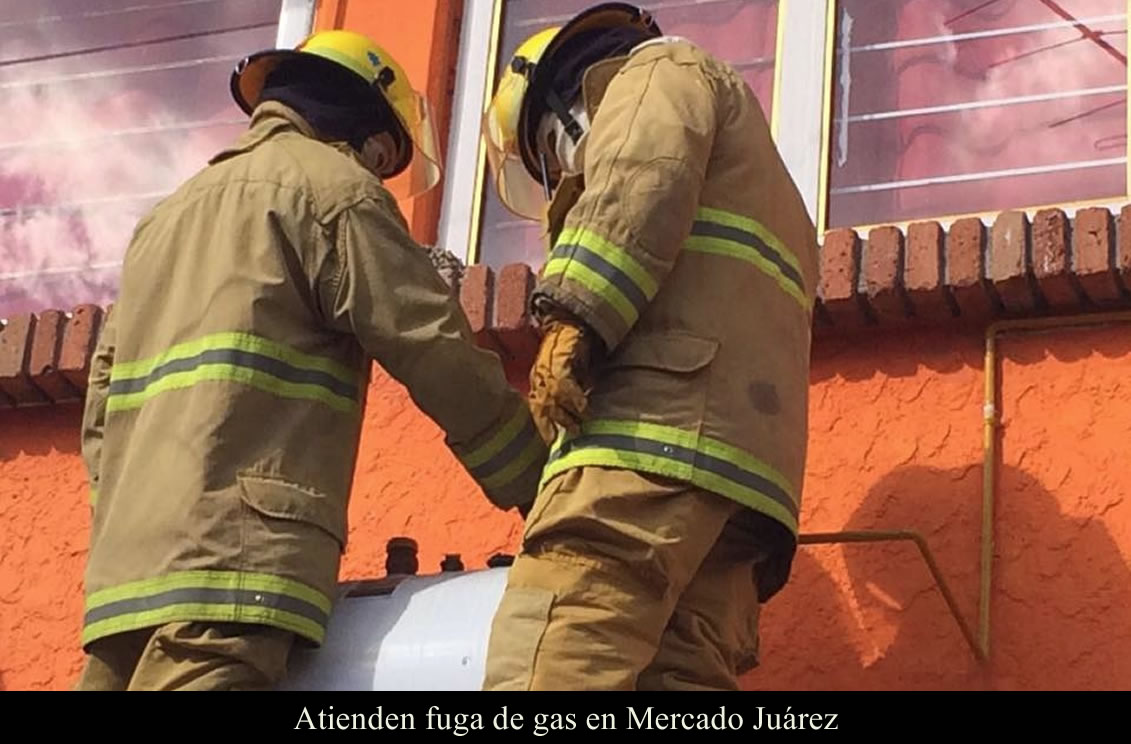 Atienden fuga de gas en Mercado Juárez