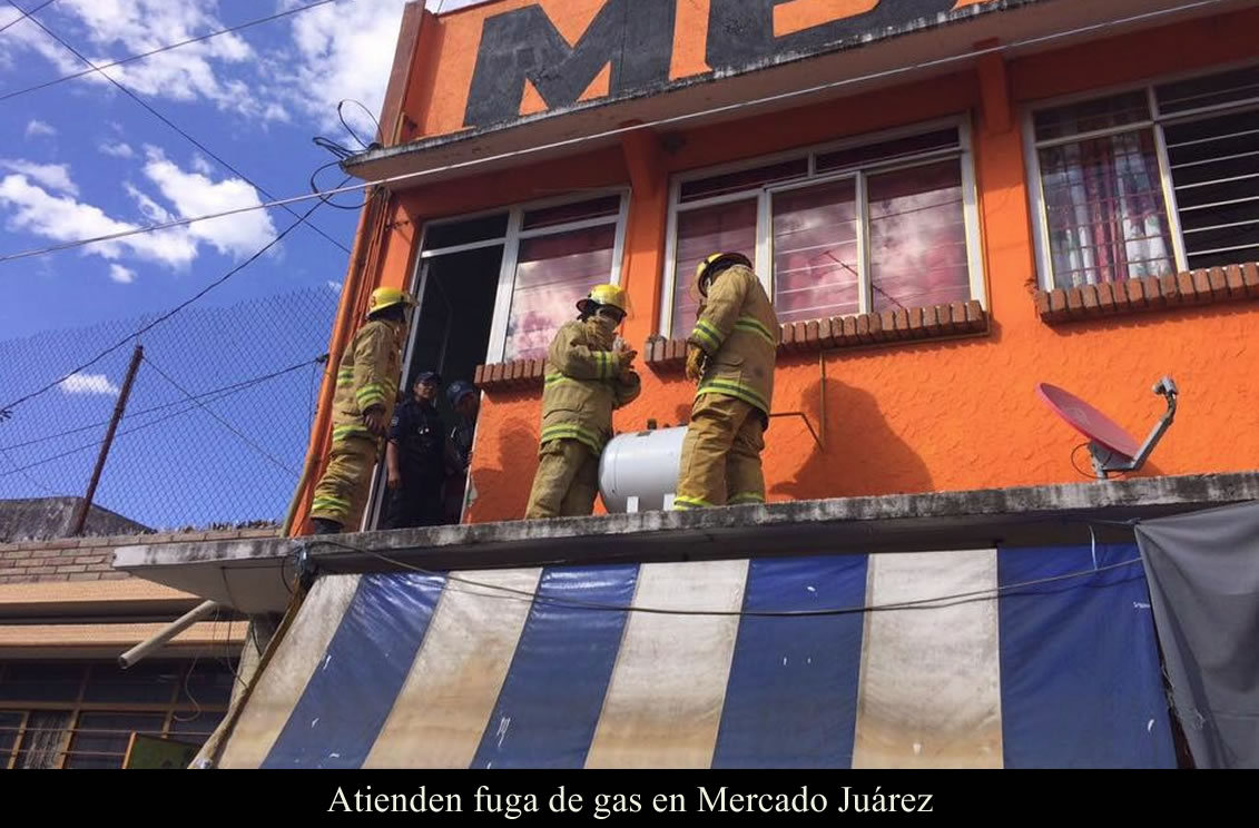 Atienden fuga de gas en Mercado Juárez