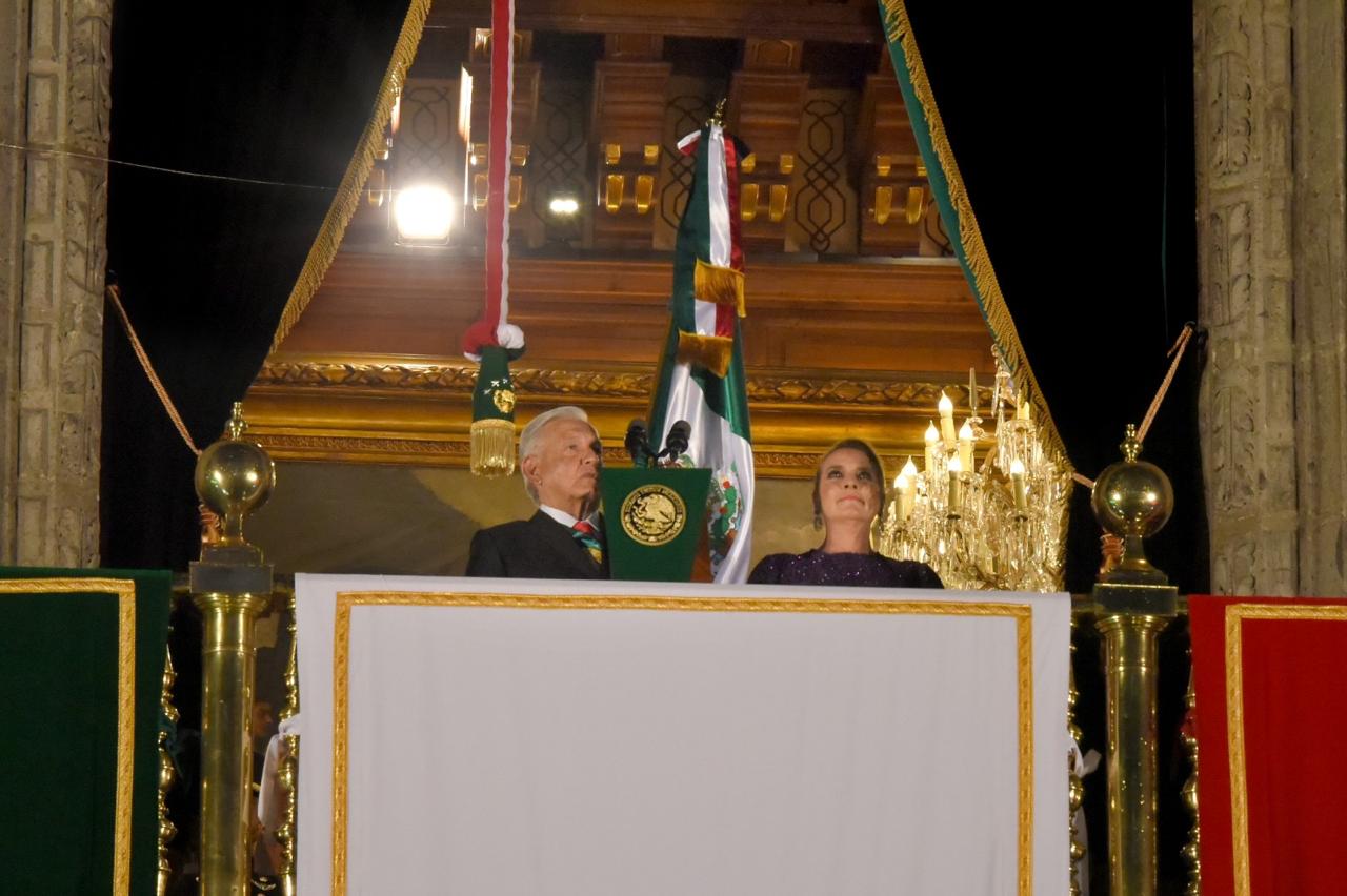 Da AMLO su último Grito en el Zócalo