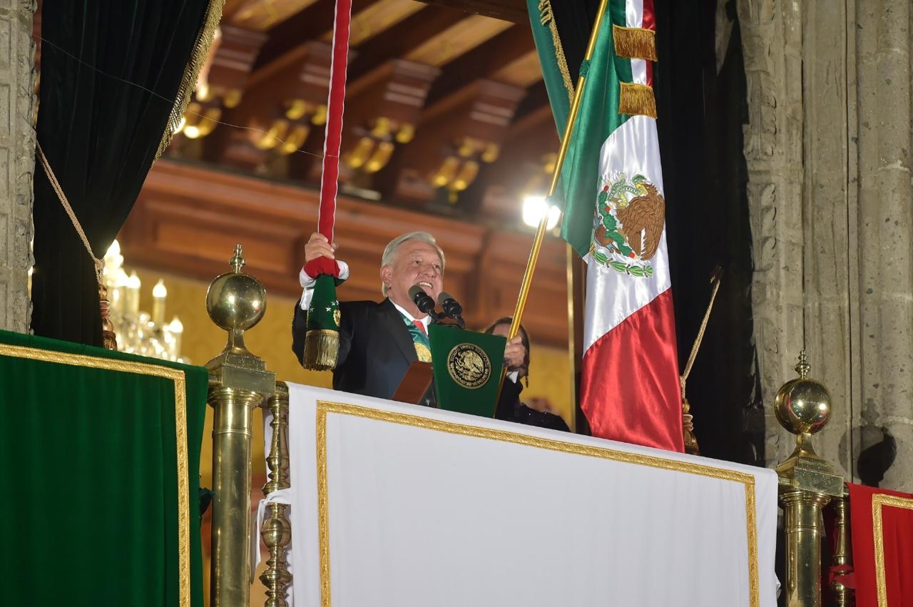 Da AMLO su último Grito en el Zócalo
