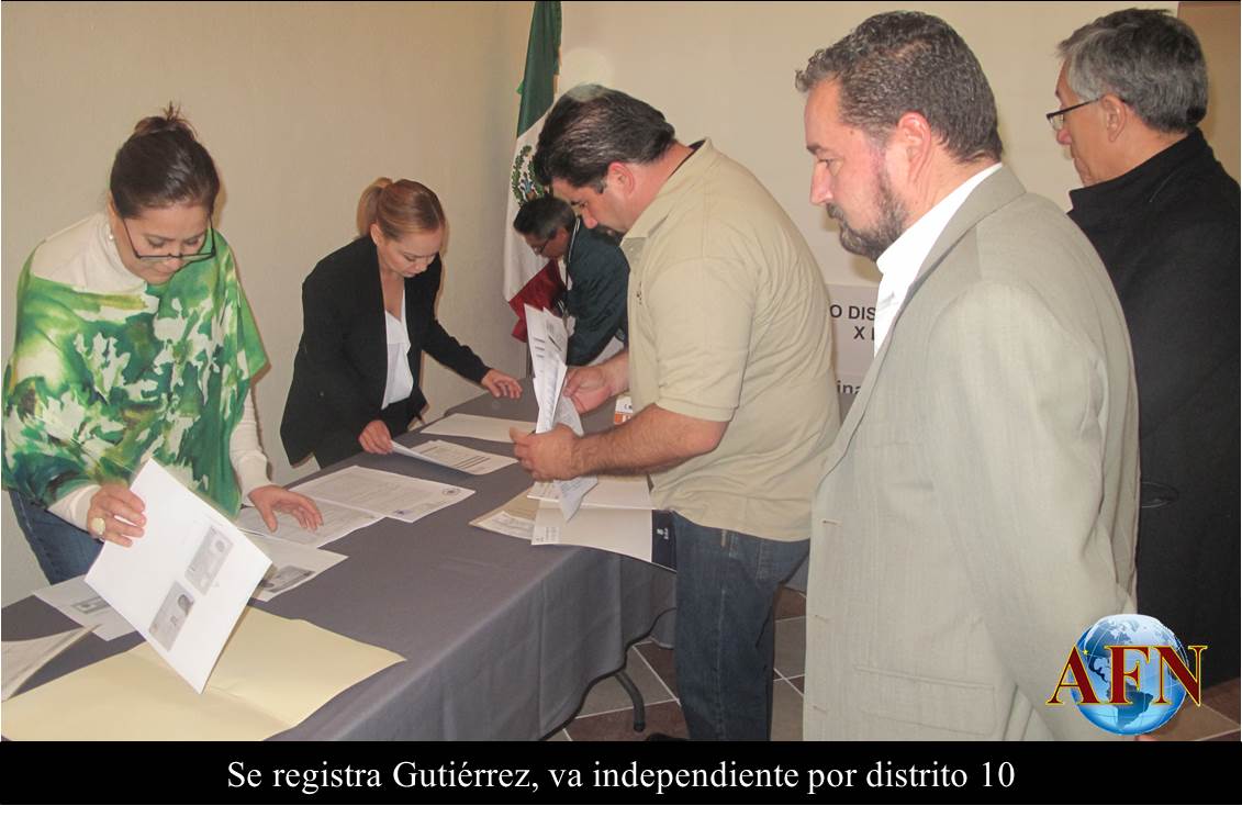 Se registra Gutiérrez, va independiente por distrito 10