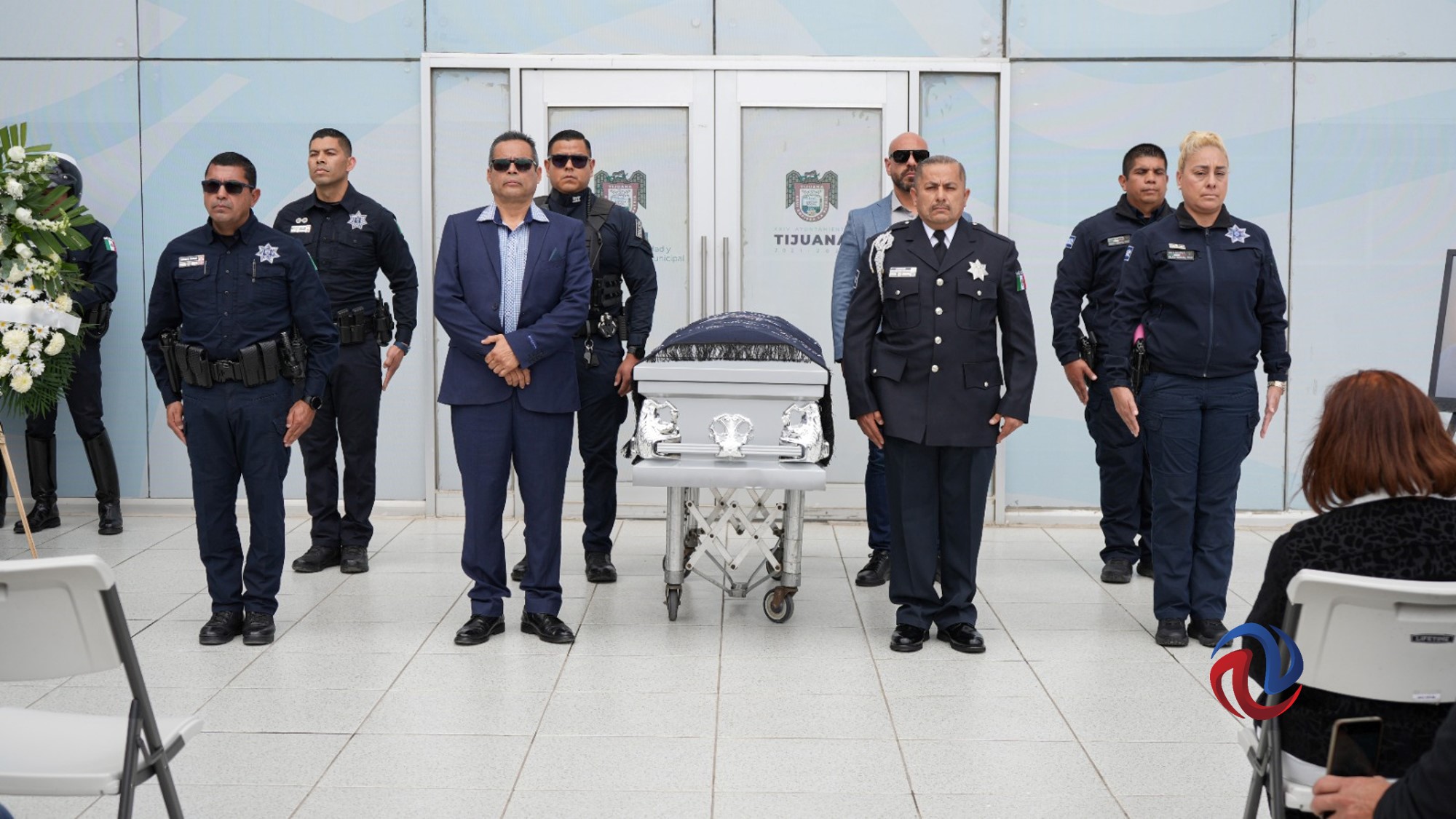 Despiden con honores a elemento de la Policía Auxiliar 