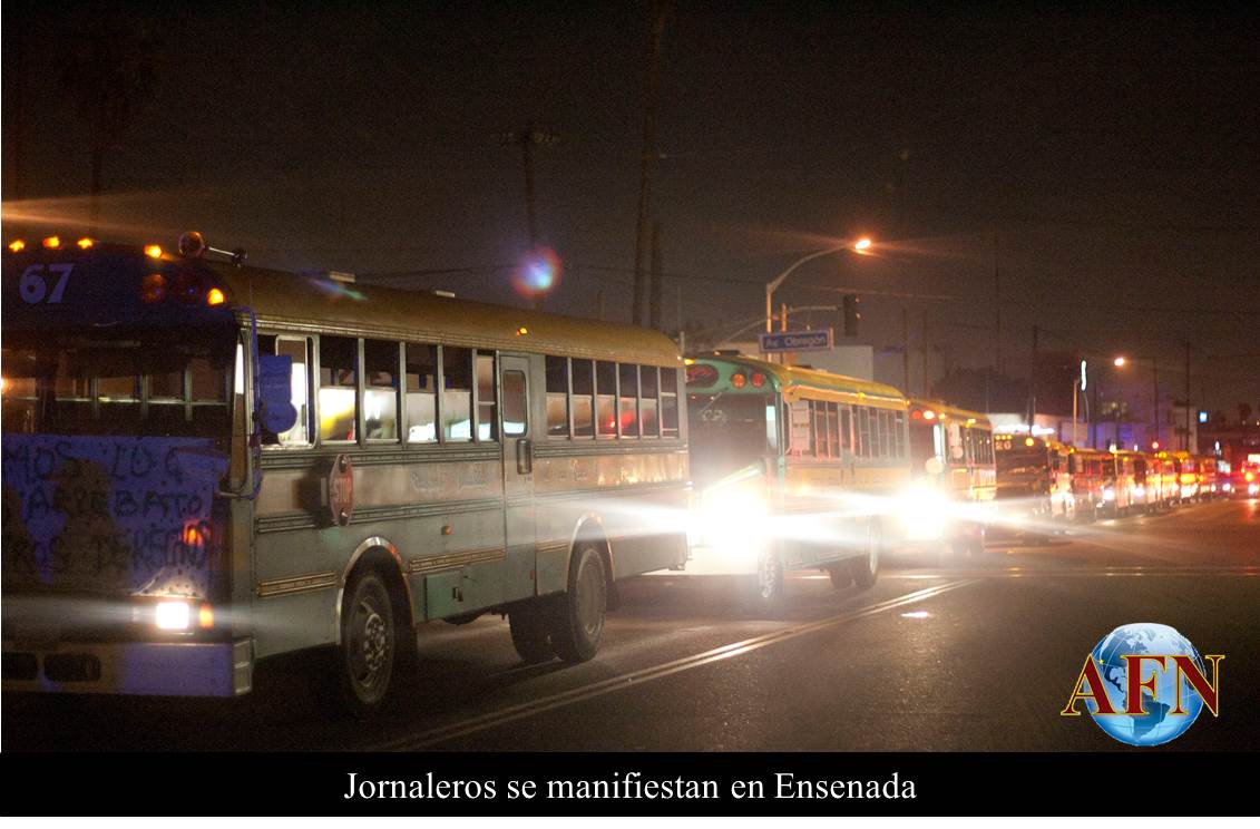 Jornaleros se manifiestan en Ensenada