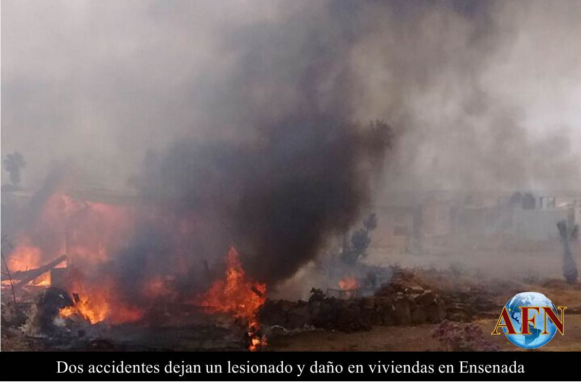 Dos accidentes dejan un lesionado y daño en viviendas en Ensenada