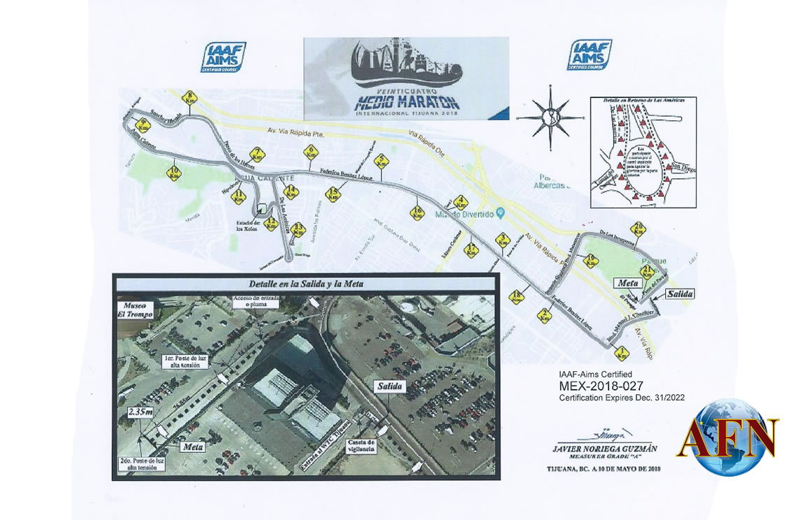 Certifican el Medio Maratón de Tijuana