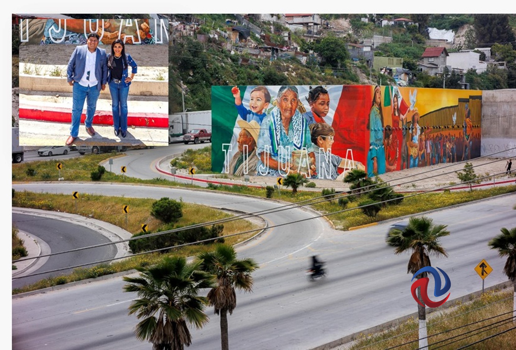 Mural en la rampa de frenado Rosas Magallón, obra de Cruz Sánchez