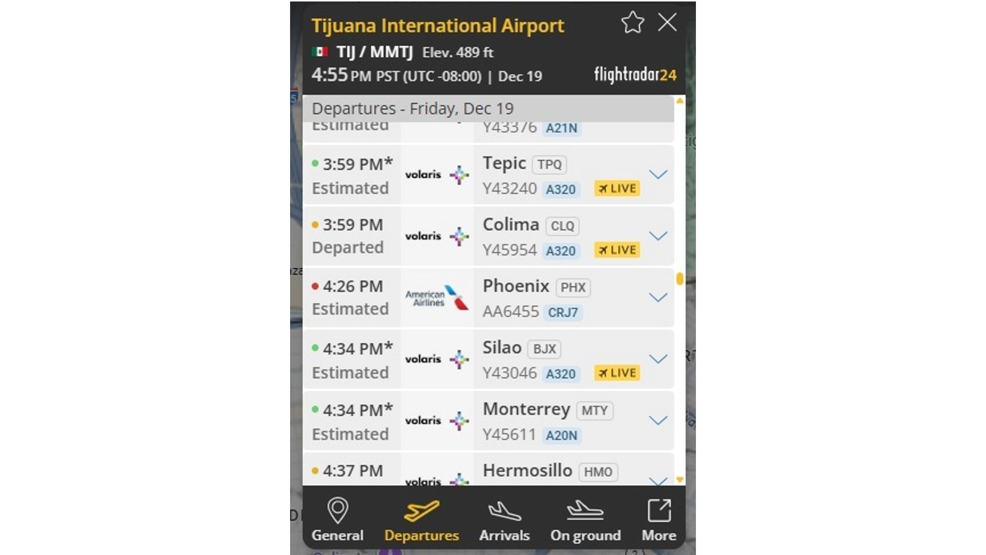 Aeropuerto de Tijuana opera de forma reducida a causa de la niebla