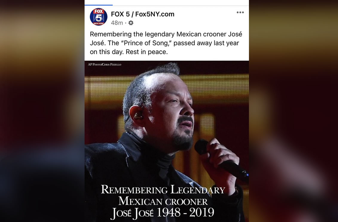 Así respondió Pepe Aguilar a noticiero que lo confundió con José José