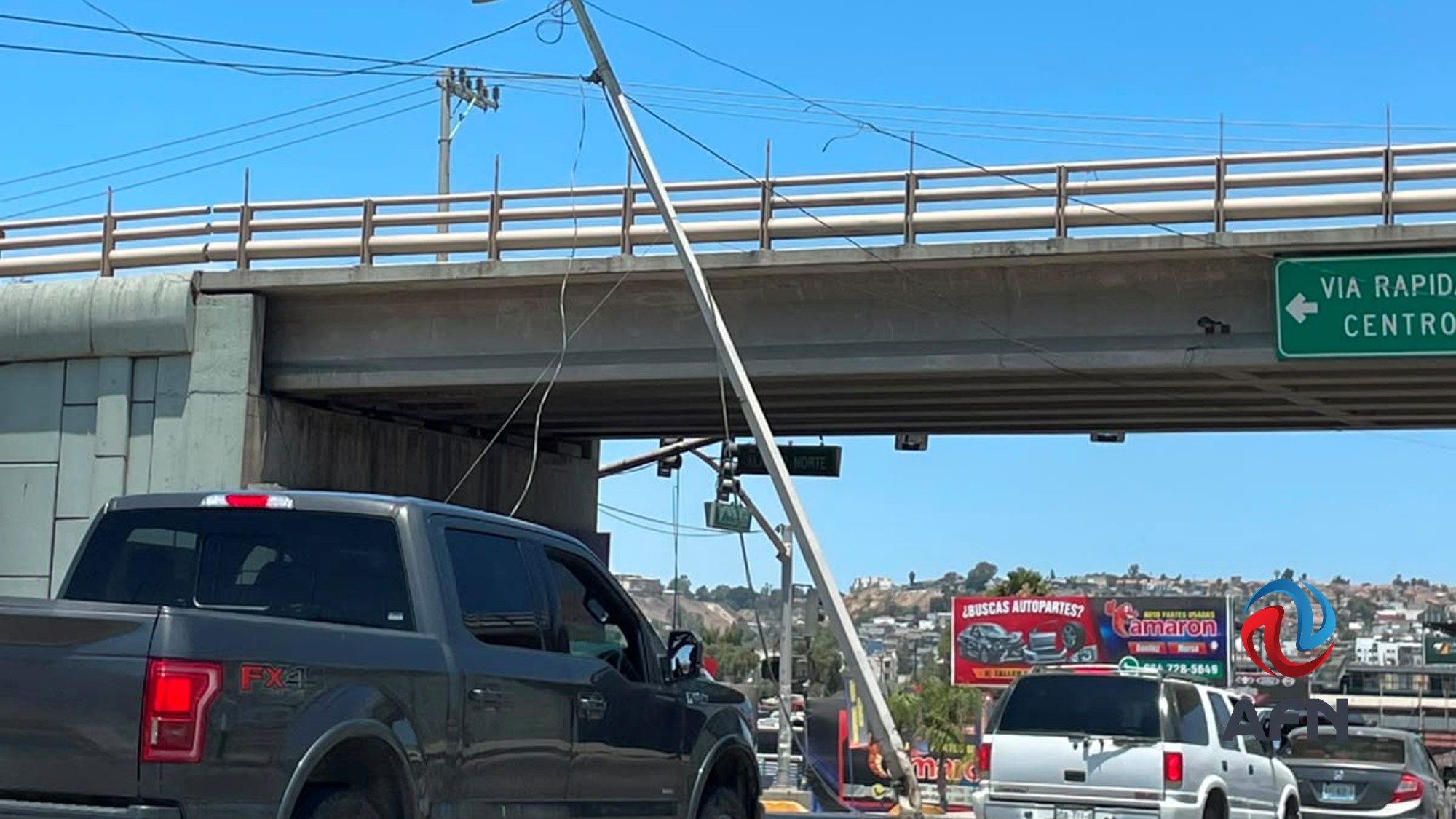 Reportan postes y cables caídos sobre el Gato Bronco