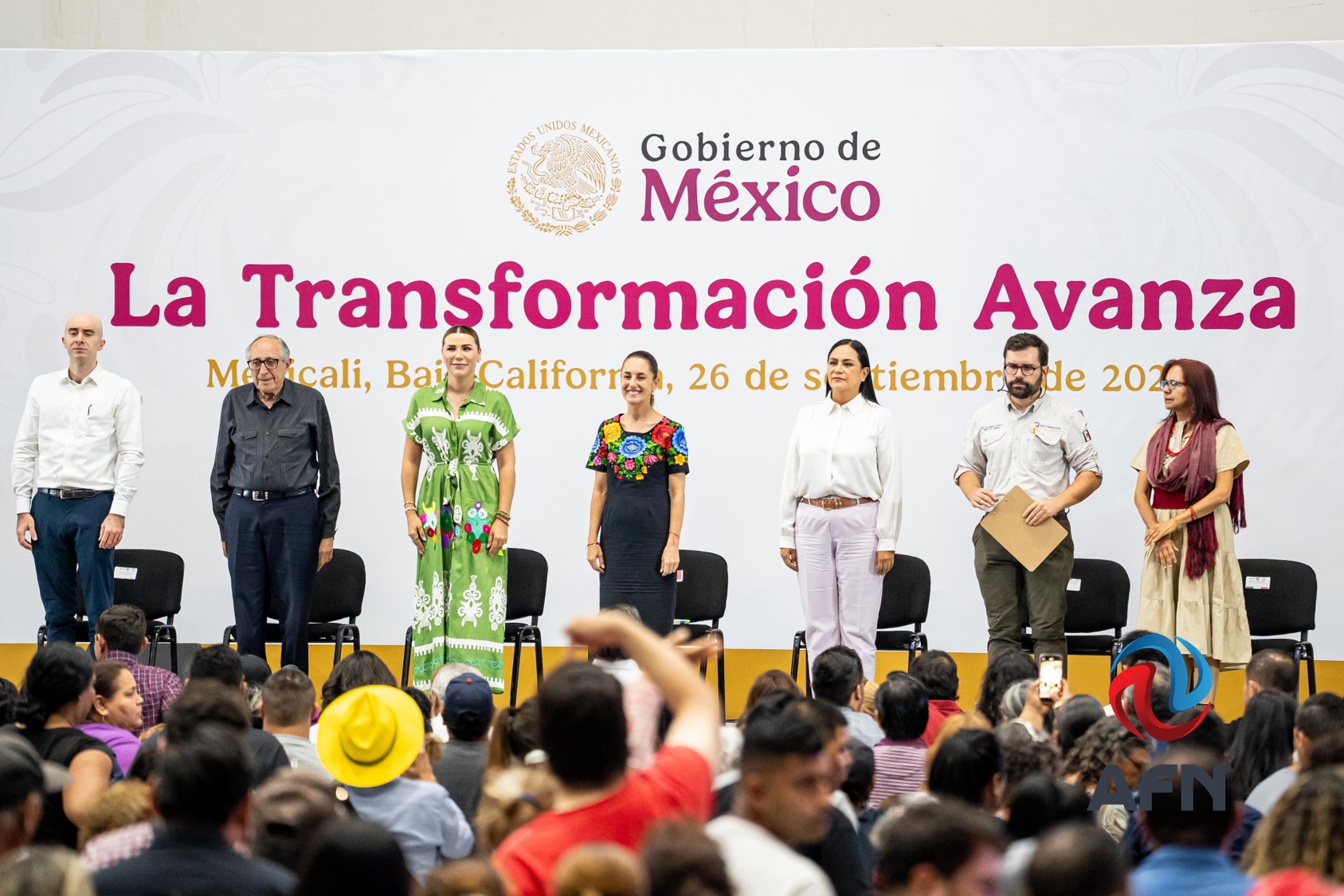 Pese a filtros hubo protestas en informe de Claudia Sheinbaum en Mexicali