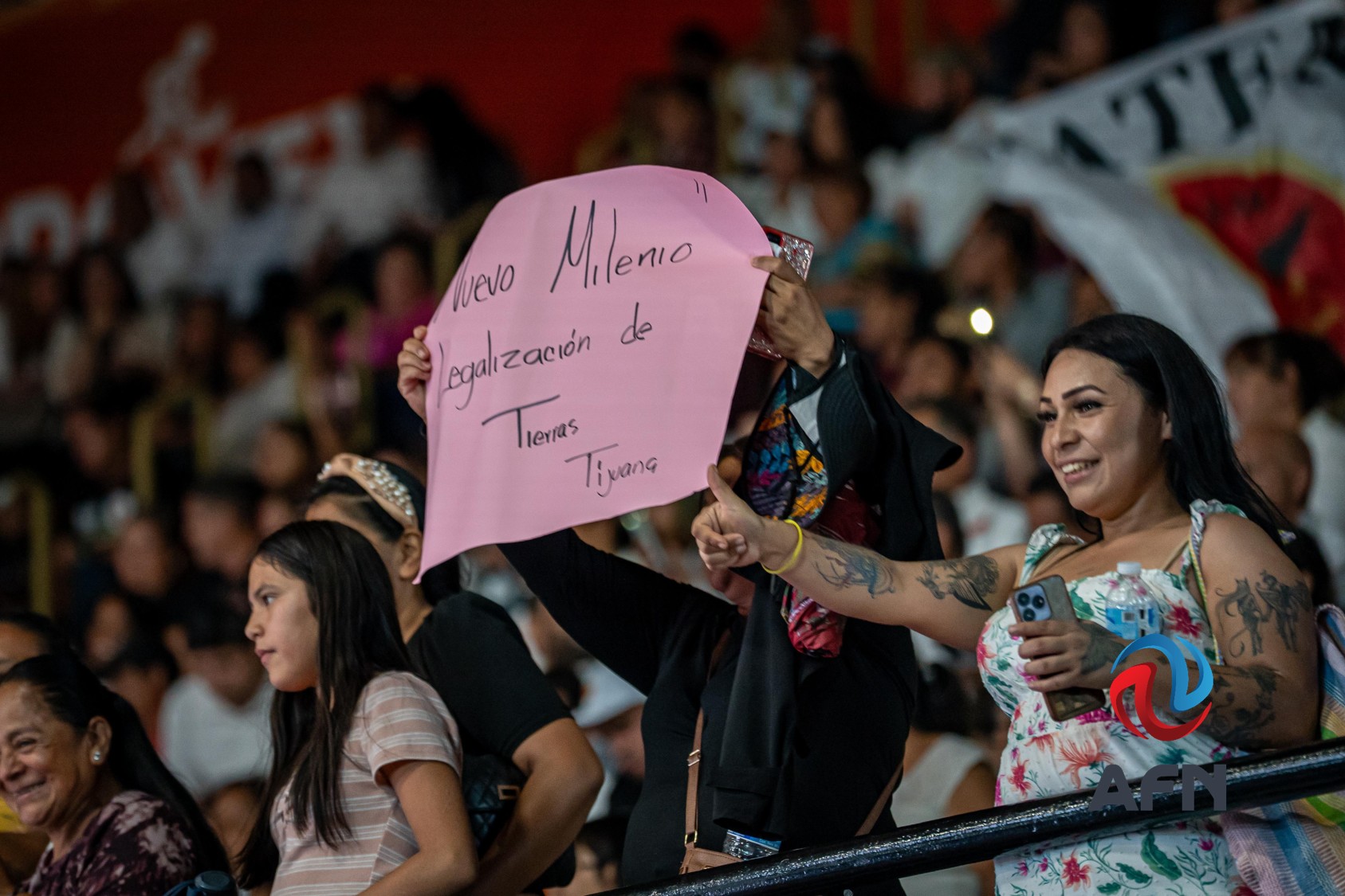Pese a filtros hubo protestas en informe de Claudia Sheinbaum en Mexicali