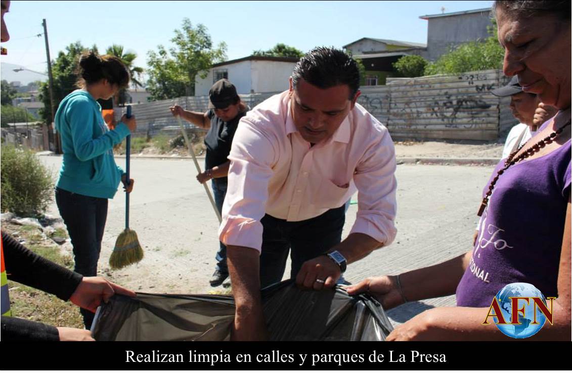 Realizan limpia en calles y parques de La Presa