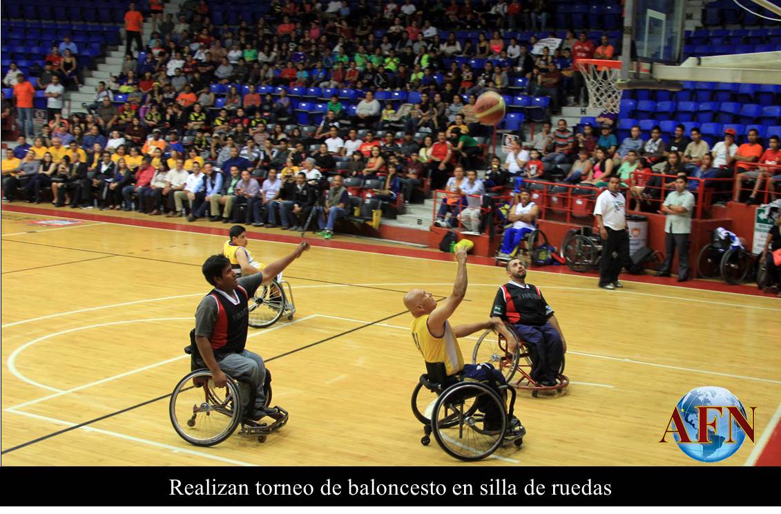 Realizan torneo de baloncesto en silla de ruedas