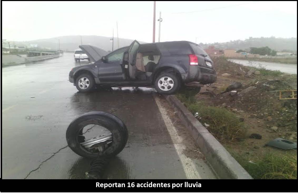 Reportan 16 accidentes por lluvia