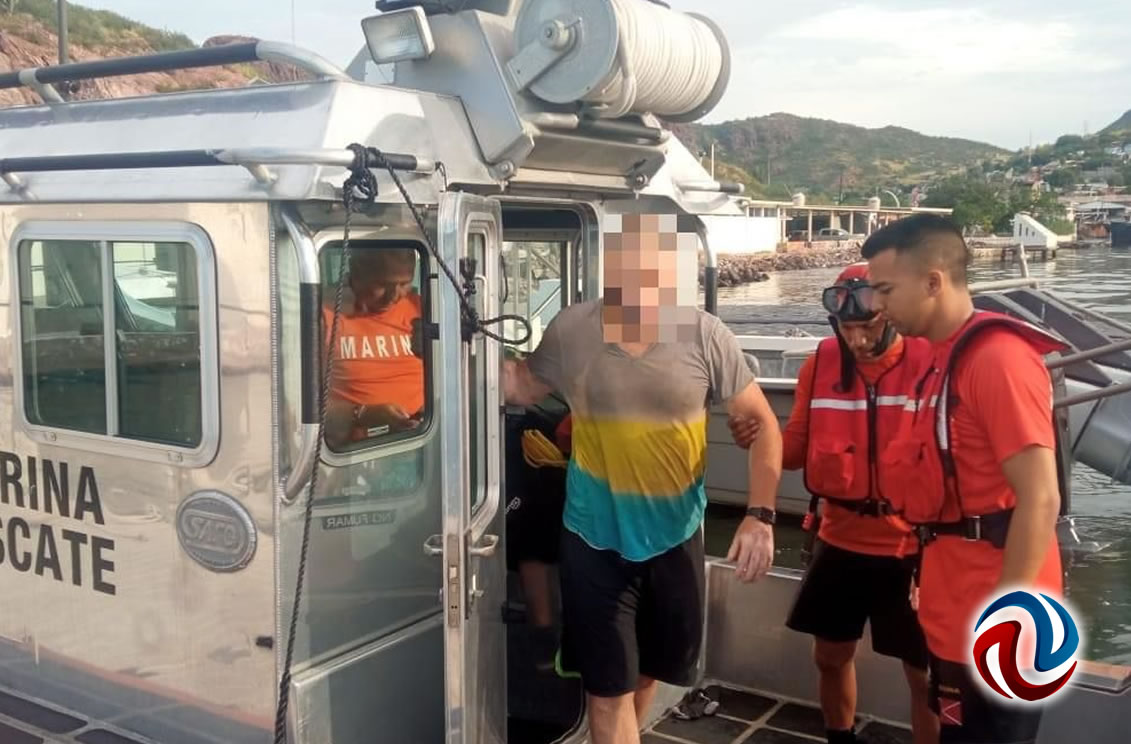 Rescata Marina en Guaymas a turista que paseaba en yate y se extravió nadando