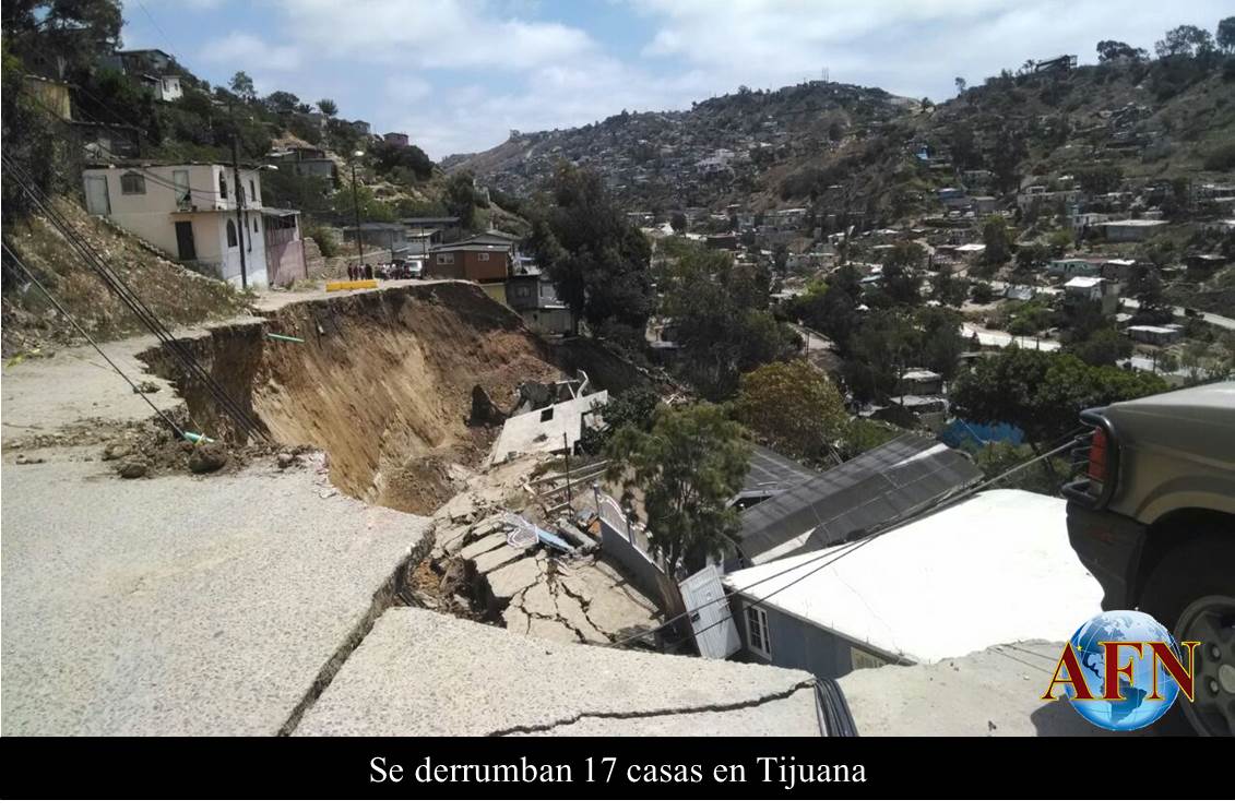 Se derrumban 19 casas en Tijuana