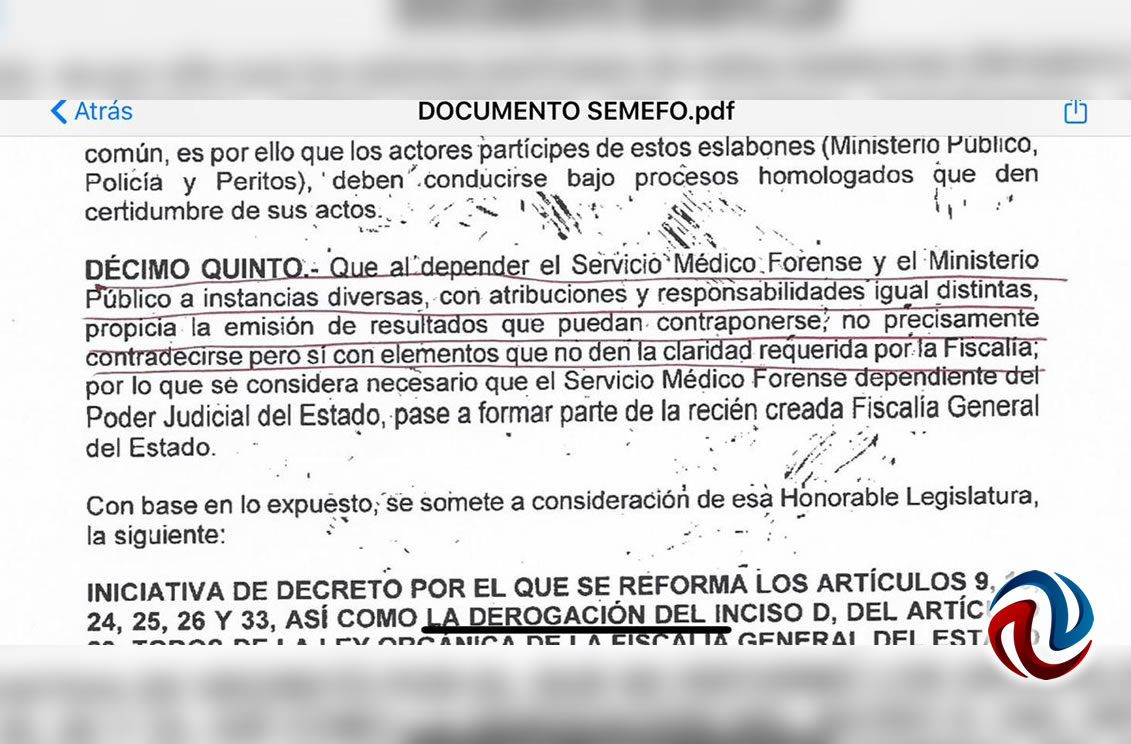 SEMEFO dice no a la fusión con la fiscalía