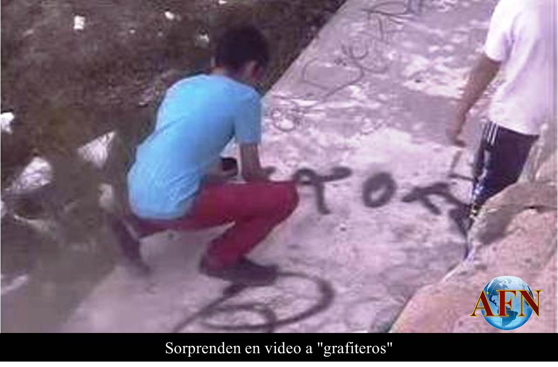 Sorprenden en video a grafiteros