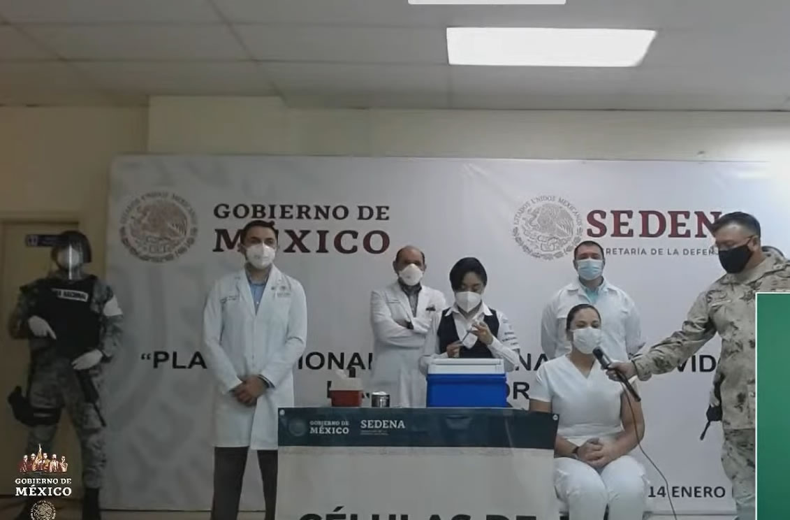Exhiben vacunación en Hospital General de Tijuana en la Mañanera de AMLO
