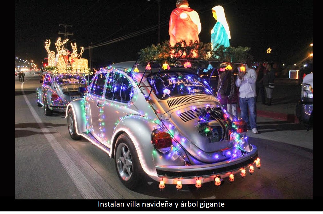 Instalan villa navideña y árbol gigante