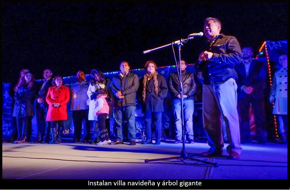 Instalan villa navideña y árbol gigante