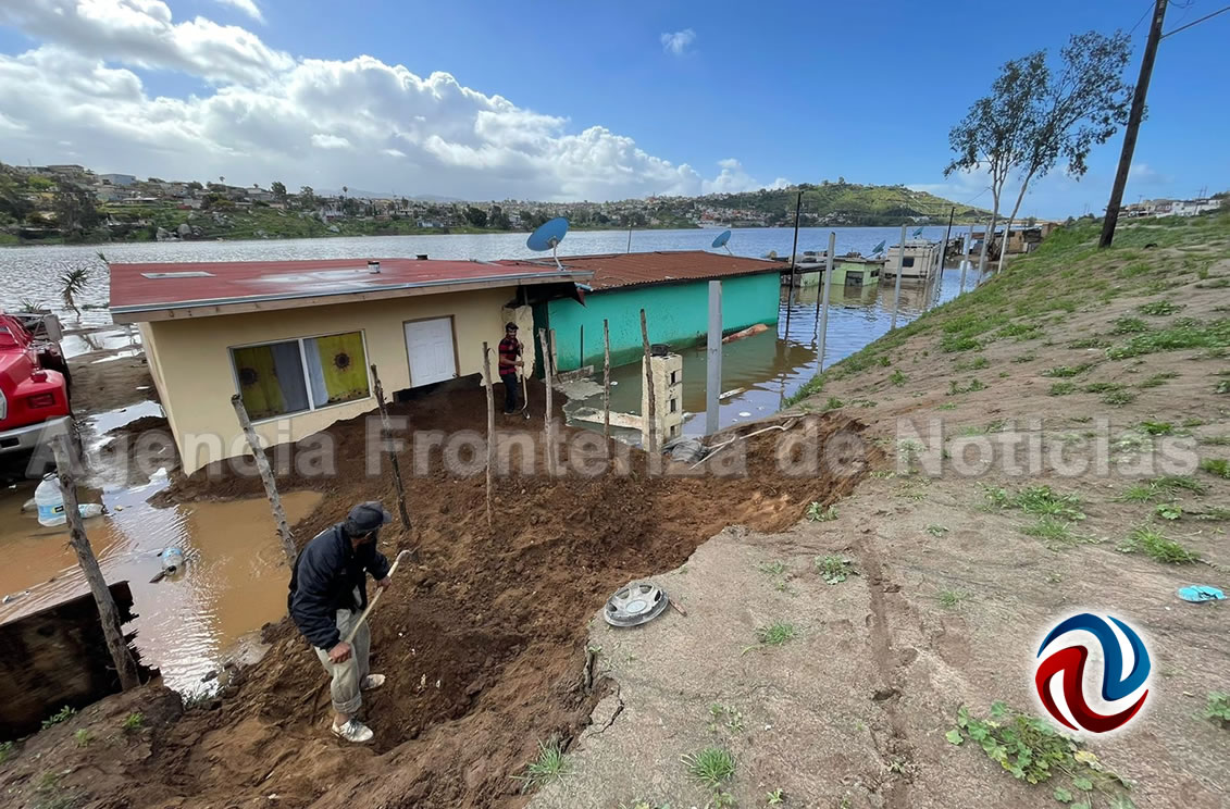 Crecimiento de la presa en Ensenada inundó viviendas