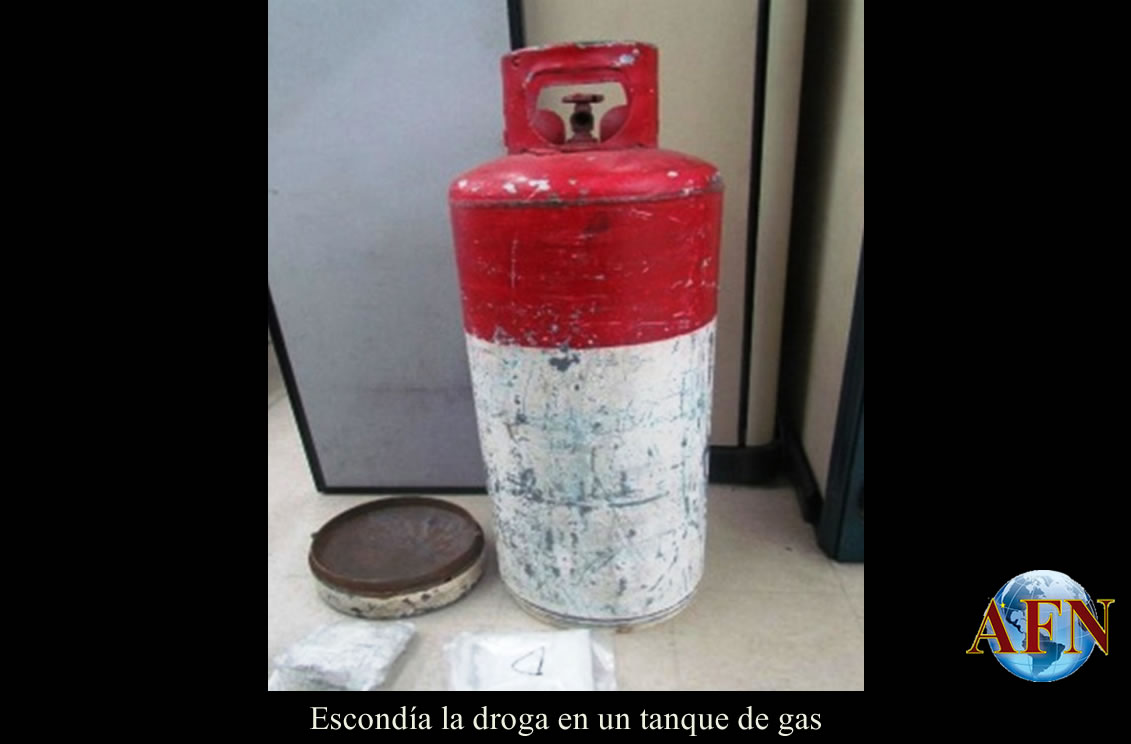 Escondía la droga en un tanque de gas